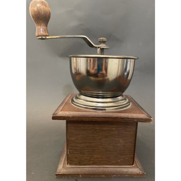 Vintage Mr. Dudley Hand Crank Coffee Grinder Coffee Mill Wood and Metal - Picture 3 of 9